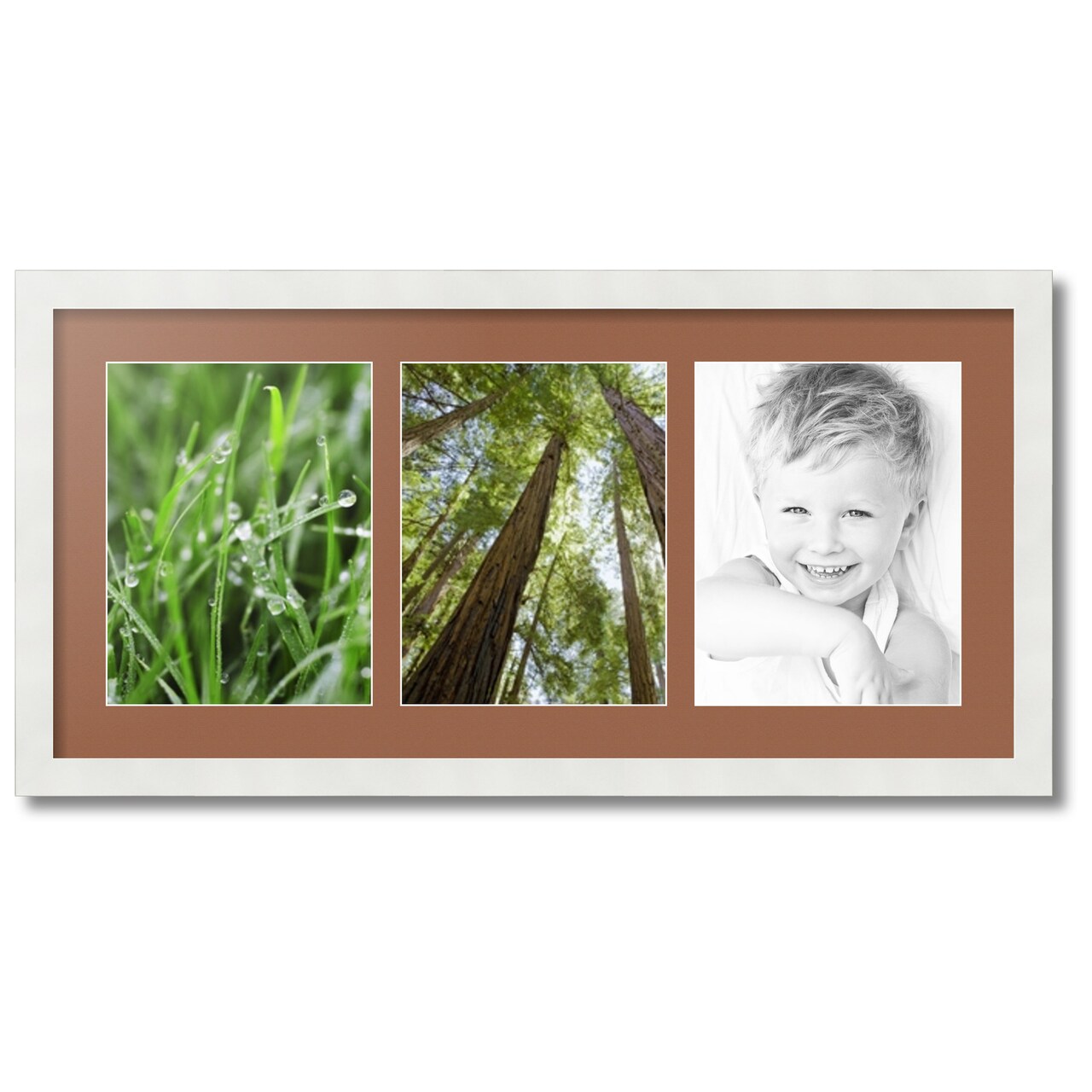 ArtToFrames Collage Photo Picture Frame with 3 - 8.5x11 inch Openings, Framed in White with Over 62 Mat Color Options and Plexi Glass (CSM-3966-28)